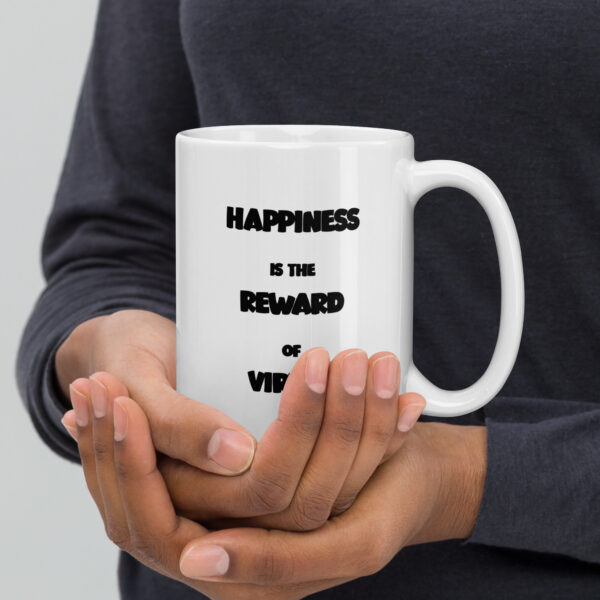 "Happiness is the reward of virtue." – Seneca (Mug) - Image 2